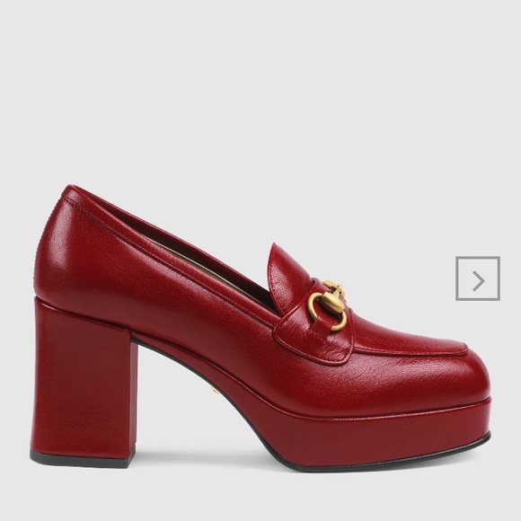 leather platform loafer with horsebit